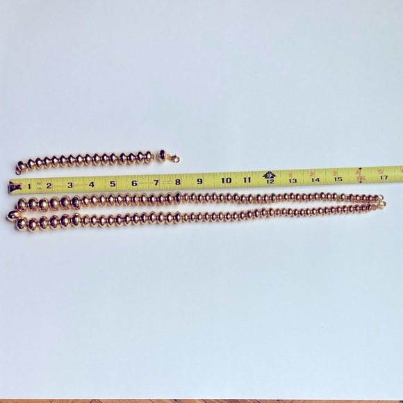 Vintage MONET Gold Chunky Bauble Necklace & Bracelet Set - Picture 5 of 7